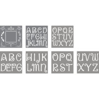 Schablone Buchstaben+Designs, 30,5x30,5cm, verspielt,...