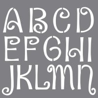 Schablone Buchstaben+Designs, 30,5x30,5cm, verspielt, SB-Btl 7Stück