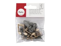 Holz-Streuteile Musik, FSC 100%, 1,4-3x2,8-4cm, SB-Btl 12Stück