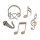 Holz-Streuteile Musik, FSC 100%, 1,4-3x2,8-4cm, SB-Btl 12Stück