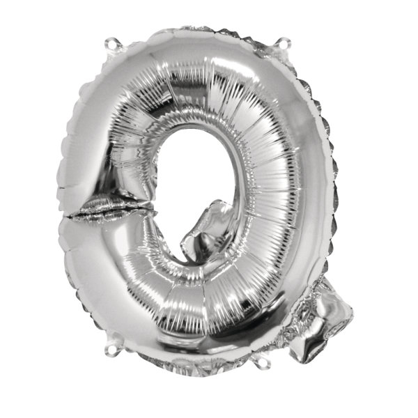 Folienballon Buchstabe Q, 40cm, SB-Btl 1Stck, silber