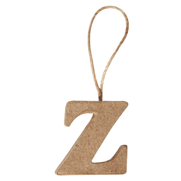 Pappmaché BuchstabeZ FSC Recycled 100%, 4x3,5x1cm, mit Hänger