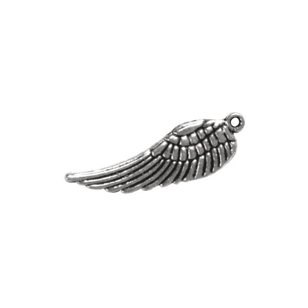 Metall-Anhänger , Flügel, 15mm, Öse 1mm ø, SB-Btl 5Stück, altsilber