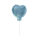 Folienballon Herz zum Stecken, 28cm ø, lagune, SB-Btl 1Stück
