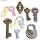Giessform: Glücks-Schlüssel, 8 Motive, 3,5-7cm, Grösse: 23,2x18,3cm