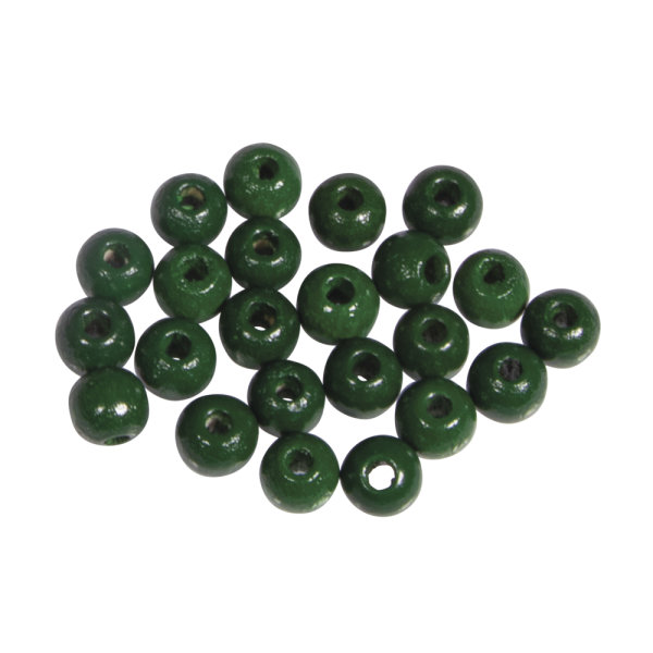 Holzperlen FSC 100%, poliert, 6mm ø, SB-Btl 115Stück, grün