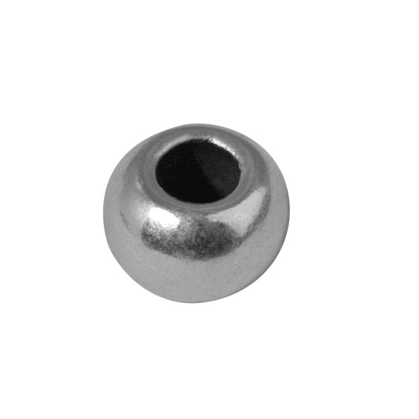 Metall- Perle, 6mm ø, Loch 2mm ø, SB-Btl 6Stück, silber