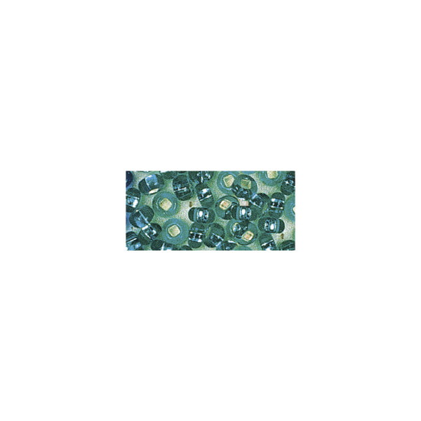 Rocailles, 2,6 mm , mit Silbereinzug, Dose 16g, jade