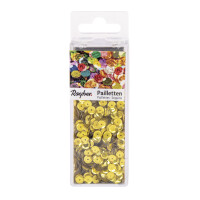 Pailletten, gewölbt, 6mm ø, SB-Box 4000Stück, gelbgold