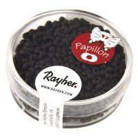 Papillon-Rocailles, 2x4 mm, Dose 18g, matt schwarz