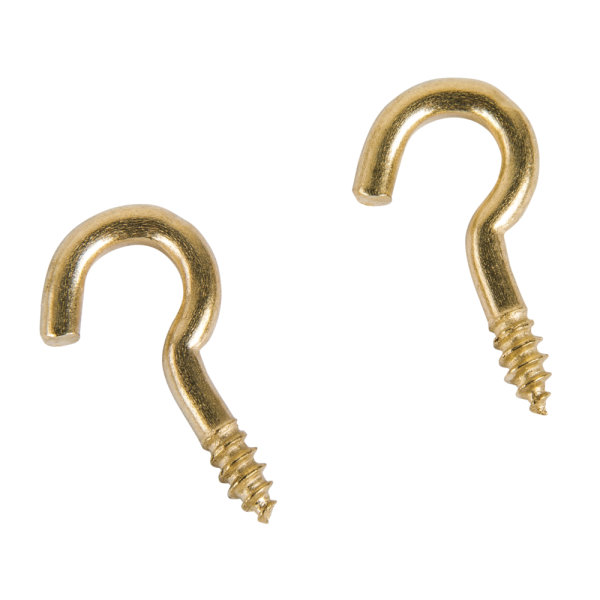 Schraubhaken, gebogen, SB-Btl. 24 Stück, messing, 20 mm