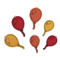 Holz-Streuteile Luftballons, FSC 100%, 1,5-1,8x2,7-3,5cm, SB-Btl 18Stück