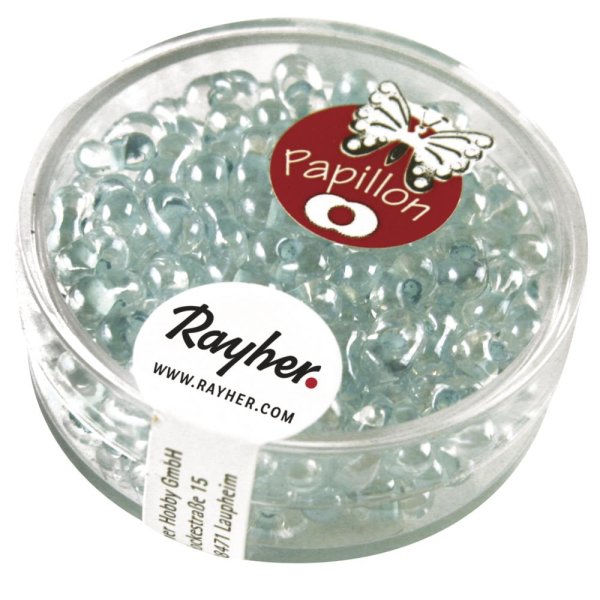 Papillon-Rocailles, 3,2x6,5mm, Dose 18g, mintgrün