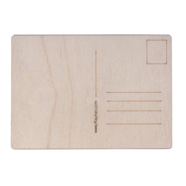 Holz Postkarte, FSC 100%, 14,8x10,5x0,3cm, SB-Btl 2Stück, natur