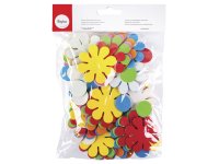 Moosgummi Stanzteile Blumen, 5,5cm, selbstklebend, SB-Btl 40Stück, bunt