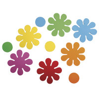 Moosgummi Stanzteile Blumen, 5,5cm, selbstklebend, SB-Btl 40Stück, bunt
