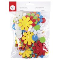Moosgummi Stanzteile Blumen, 5,5cm, selbstklebend, SB-Btl 40Stück, bunt