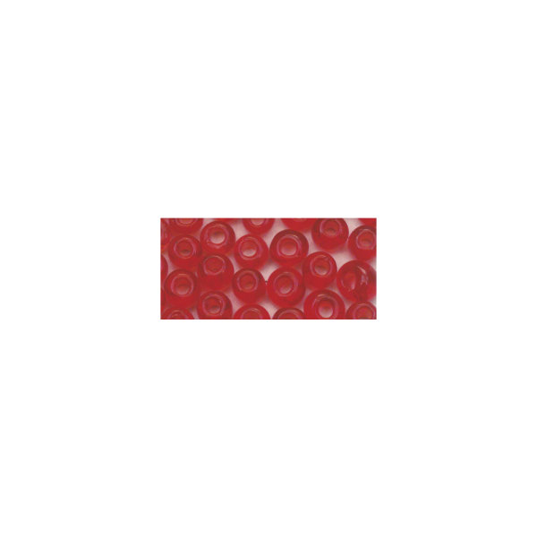Rocailles, 2 mm ø, transparent, Dose 17g, rot