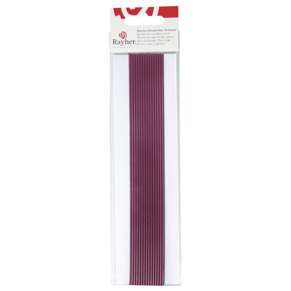 Wachs-Zierstreifen Perlmutt, 20 cm, 2 mm, SB-Btl. 15 Stück, rotlila