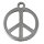 Metall- Anhänger Peace, 24mm ø, Öse 2mm ø, SB-Btl 3Stück, silber