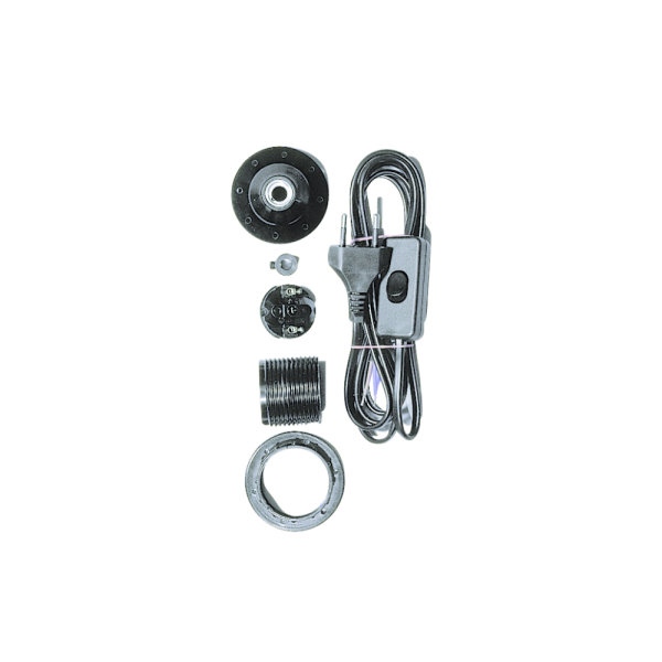 Lampenfassung E27, unmontiert, 180cm, Kabel, mit Zwischenschalter, schwarz
