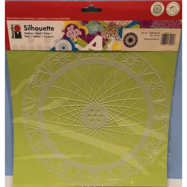 Marabu Schablone Stencil Wheel of Flowers 30x30cm