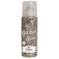 Glitter-Glue grob, Flasche 50ml, silber