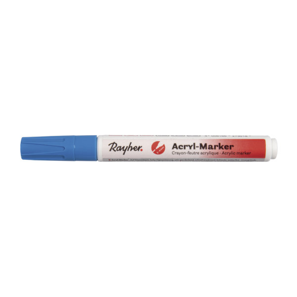 Acryl-Marker, Rundspitze 2-4 mm, mit Ventil, azurblau