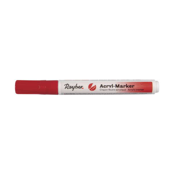 Acryl-Marker, Rundspitze 2-4 mm, mit Ventil, klassikrot