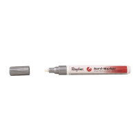 Acryl-Marker, Rundspitze 2-4 mm, mit Ventil, silber