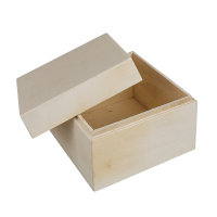 Holz Box mit Deckel, FSC Mix Credit, 12x12x9cm