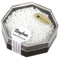 Premium-Rocailles, 2,2 mm ø, opak gelüstert, Dose 8g, alabasterweiss