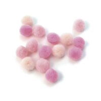 Pompons, 15 mm, SB-Btl. 60 Stück, rosa sortiert