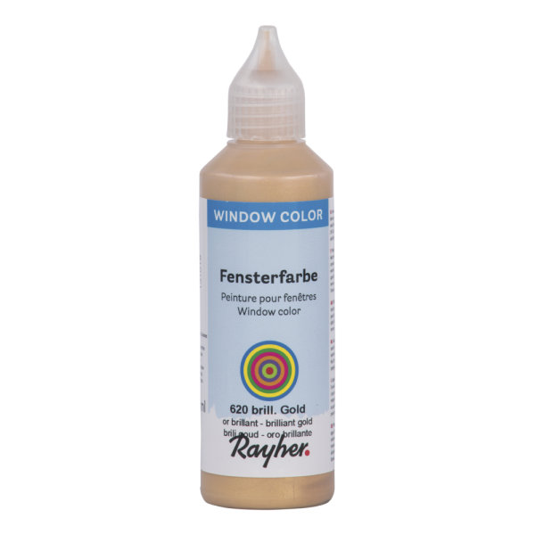 Fensterfarbe easy paint, Flasche 80 ml, brill.gold