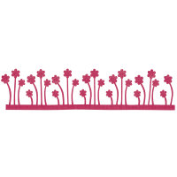 Dekoband: Blumenwiese, selbstklebend, 4cm, Rolle 2m, hot-pink