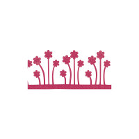 Dekoband: Blumenwiese, selbstklebend, 4cm, Rolle 2m, hot-pink