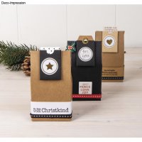 Sticker Tags - made with love, 3,2x5,3cm, SB-Karte 6Stück, kraft
