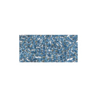 Delica-Rocailles, 1,6mm ø, mit Silbereinzug, Dose, hellblau, 6g