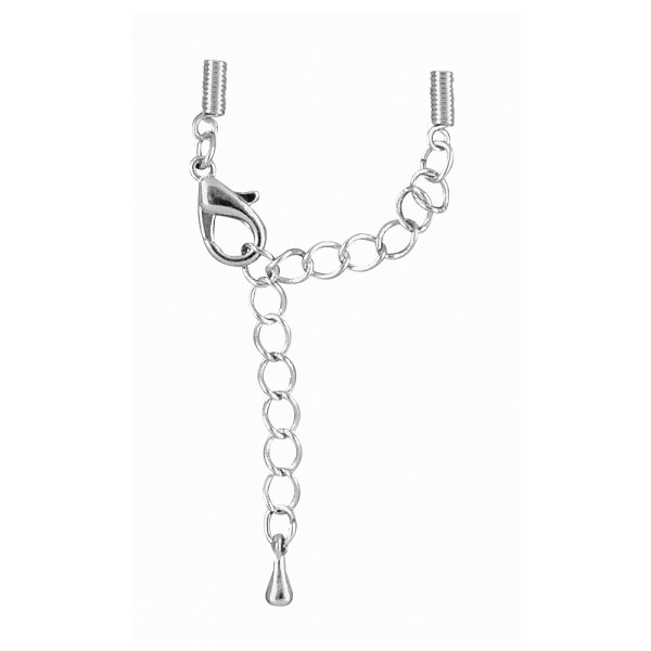 Spiralverschluss m. Karabiner, 1mm, SB-Btl 2Stück, platin