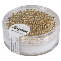 Plastik-Rundperlen, 6 mm ø, Dose 65 Stück, gold