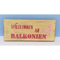Schild "Wilkommen auf Balkonien" Gelb