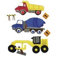 Deko-Sticker: Baufahrzeuge, m. Klebepunkt, SB-Btl...