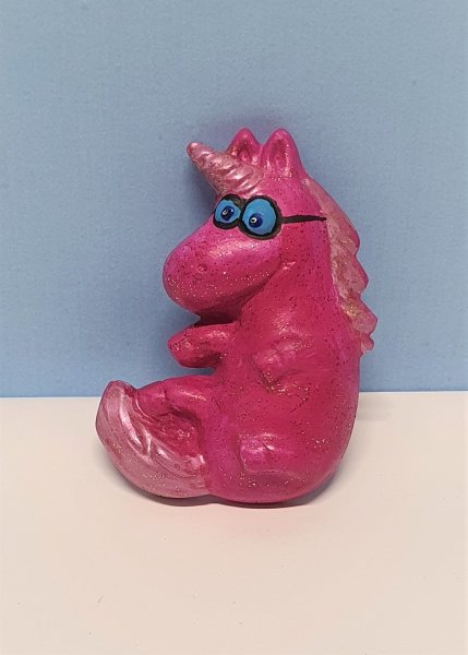 Einhorn mit Brille / aus Raysin (pink)