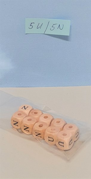 Holzbuchstaben-Perlen Set  / N und U