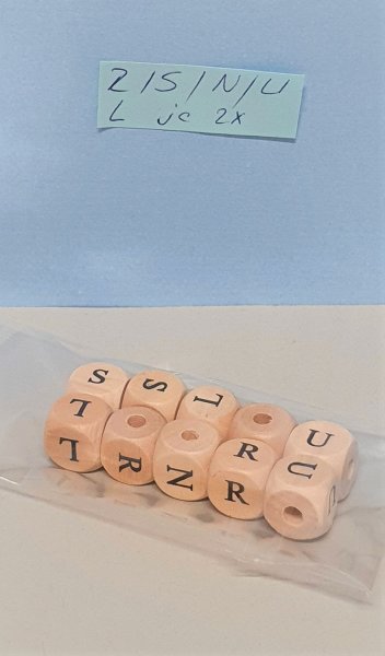 Holzbuchstaben-Perlen Set  / S, R, N , U, L