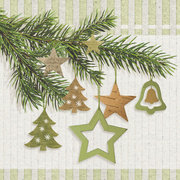 Weihnachts-Motivservietten Fir Branch" 3-lagig, 1/4-Falz, 33 x 33 cm"