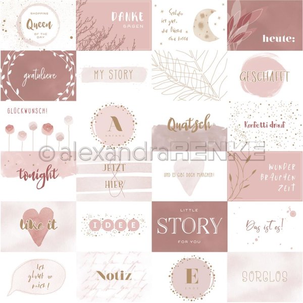 LS-Designpapier Kärtchenbogen Quer Rosa