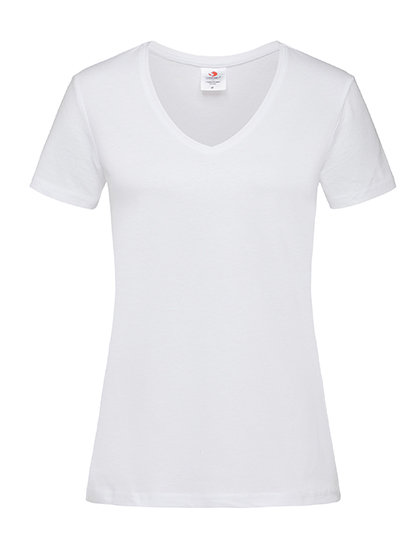 Damen T-Shirt, Größe XL, 100% Baumwolle, 155 g/m2, V-Neck, weiss