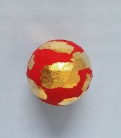 Facettenkugel  / rot-gold