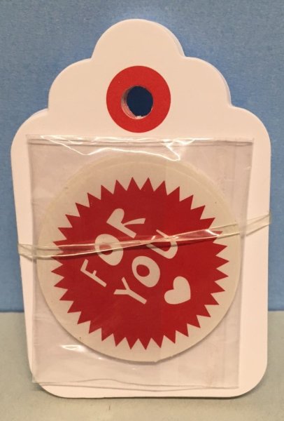 Geschenkanhänger weiss, mit Sticker "For You", SB-Btl 10 Stk.